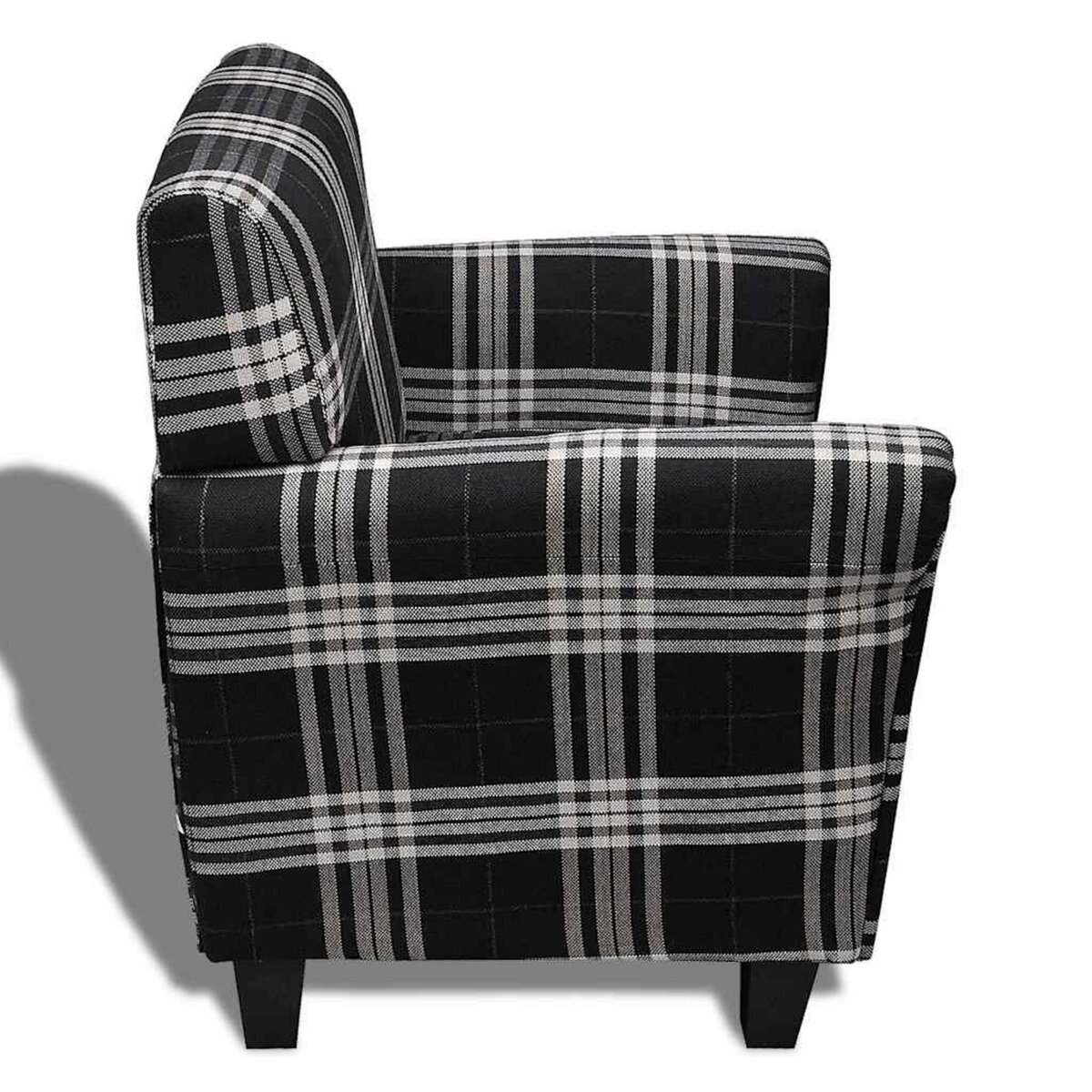 VIDAXL Fauteuil avec coussin Noir Tissu