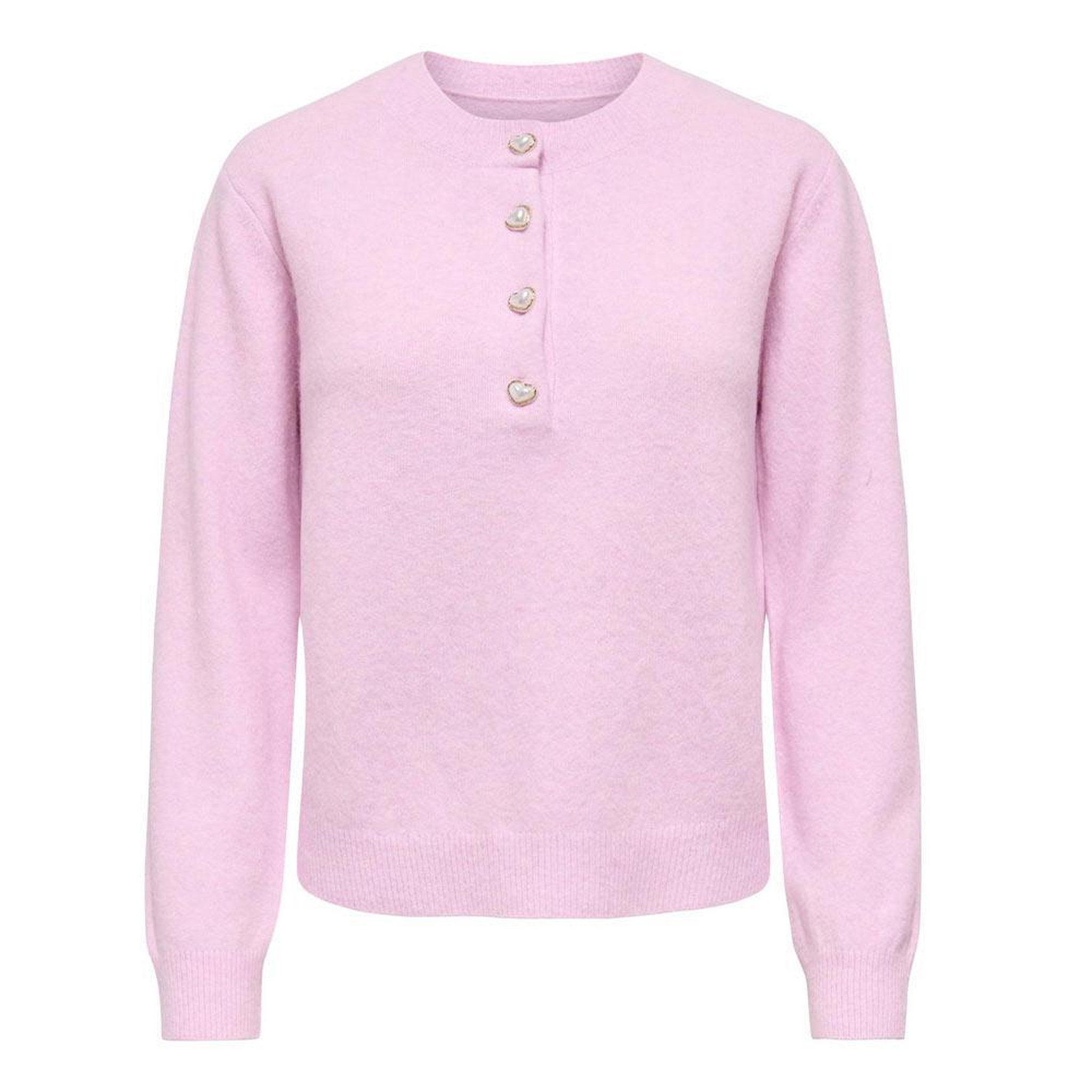Voir la diapositive 3 : Only Pull rose femme only half button