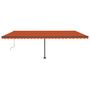 Voir la diapositive 2 : VIDAXL Auvent manuel retractable avec LED 600x300 cm Orange et marron