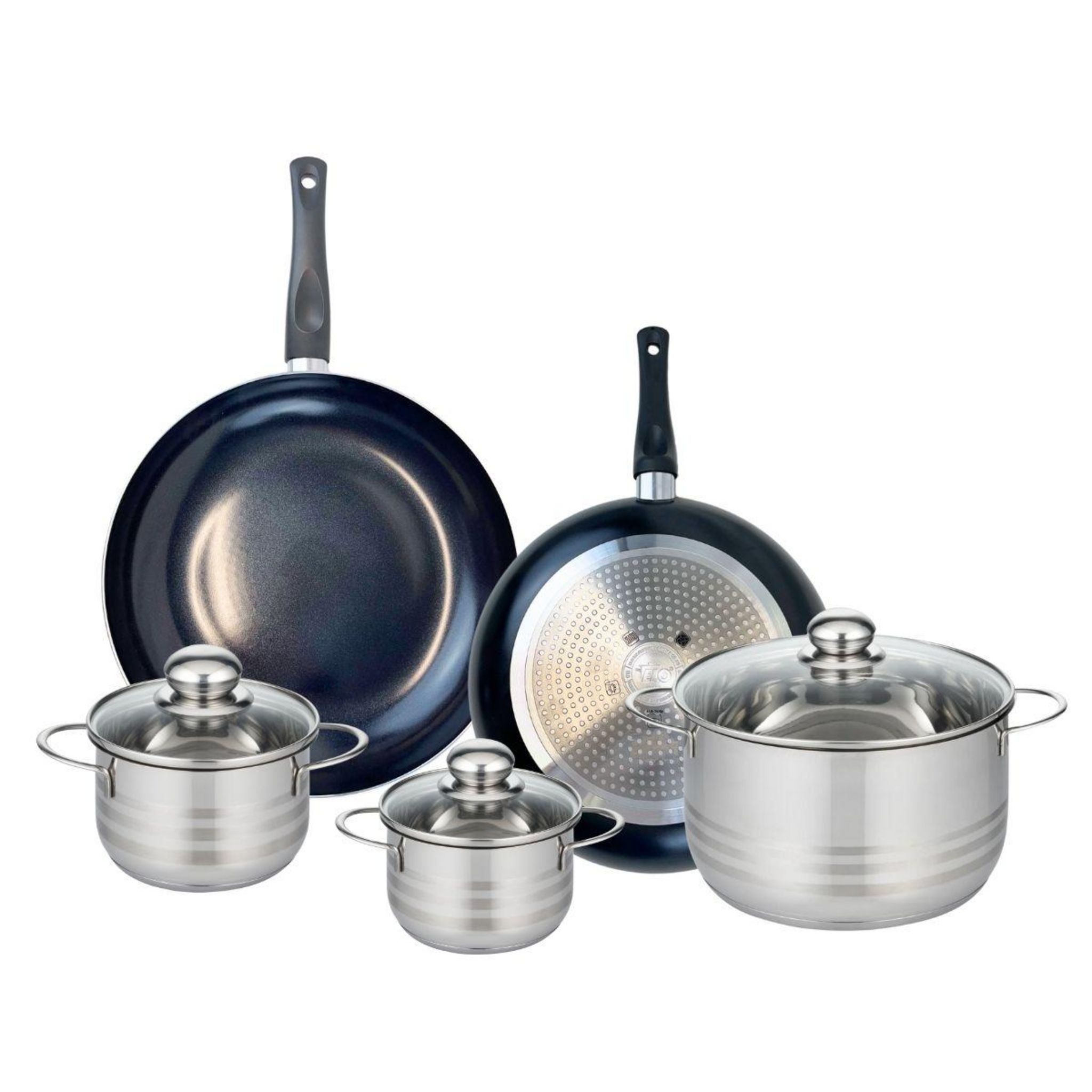 Ensemble De Cuisine ELO Profi Citrin 3 Pièces - 2 Poêles 28/32 Cm + Faitout 26 Cm, Inox Induction - 7