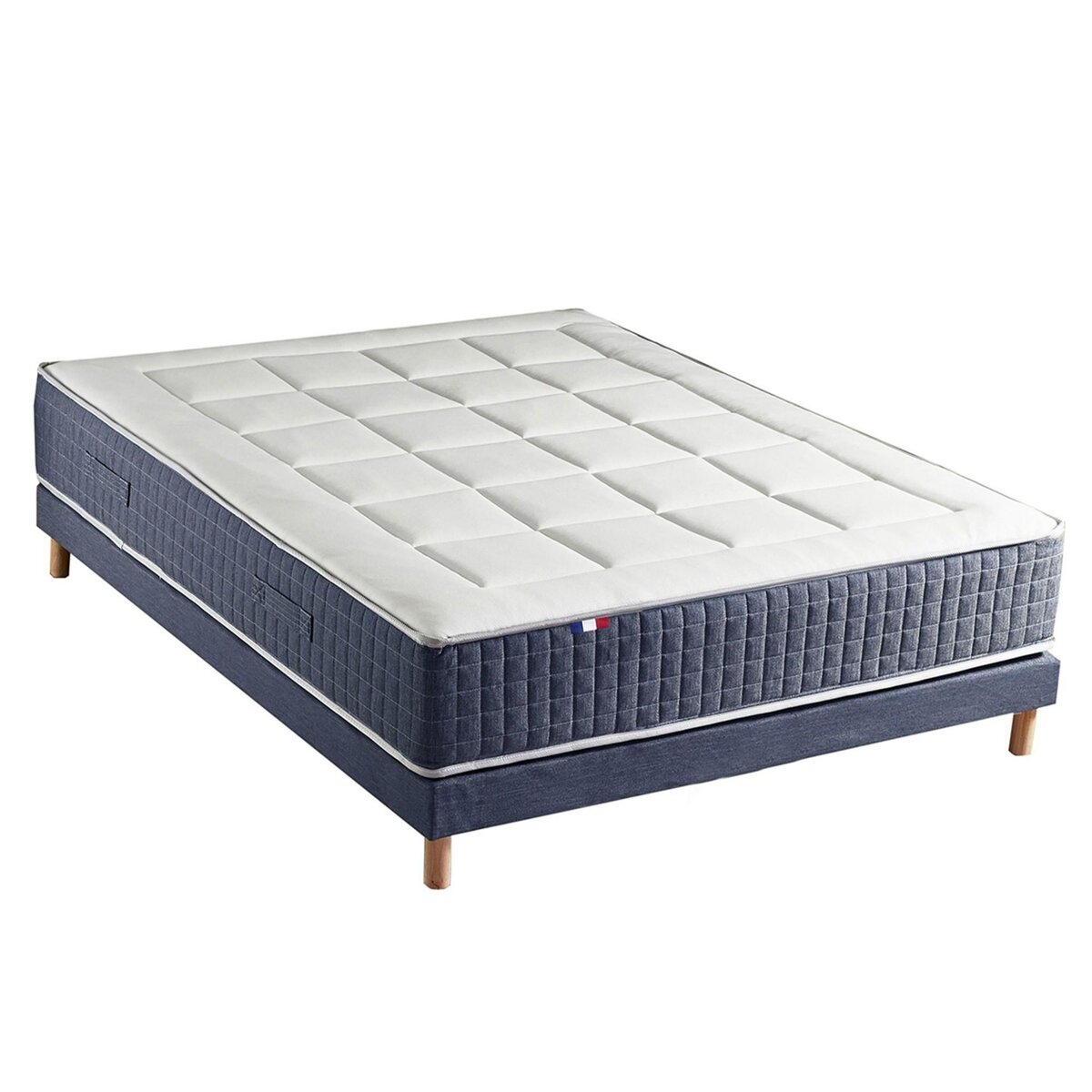 IDLITERIE Ensemble matelas 7 zones KING STYLE, mémoire de forme & sommier