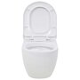 Voir la diapositive 4 : VIDAXL Toilette murale avec reservoir de chasse cache Ceramique Blanc