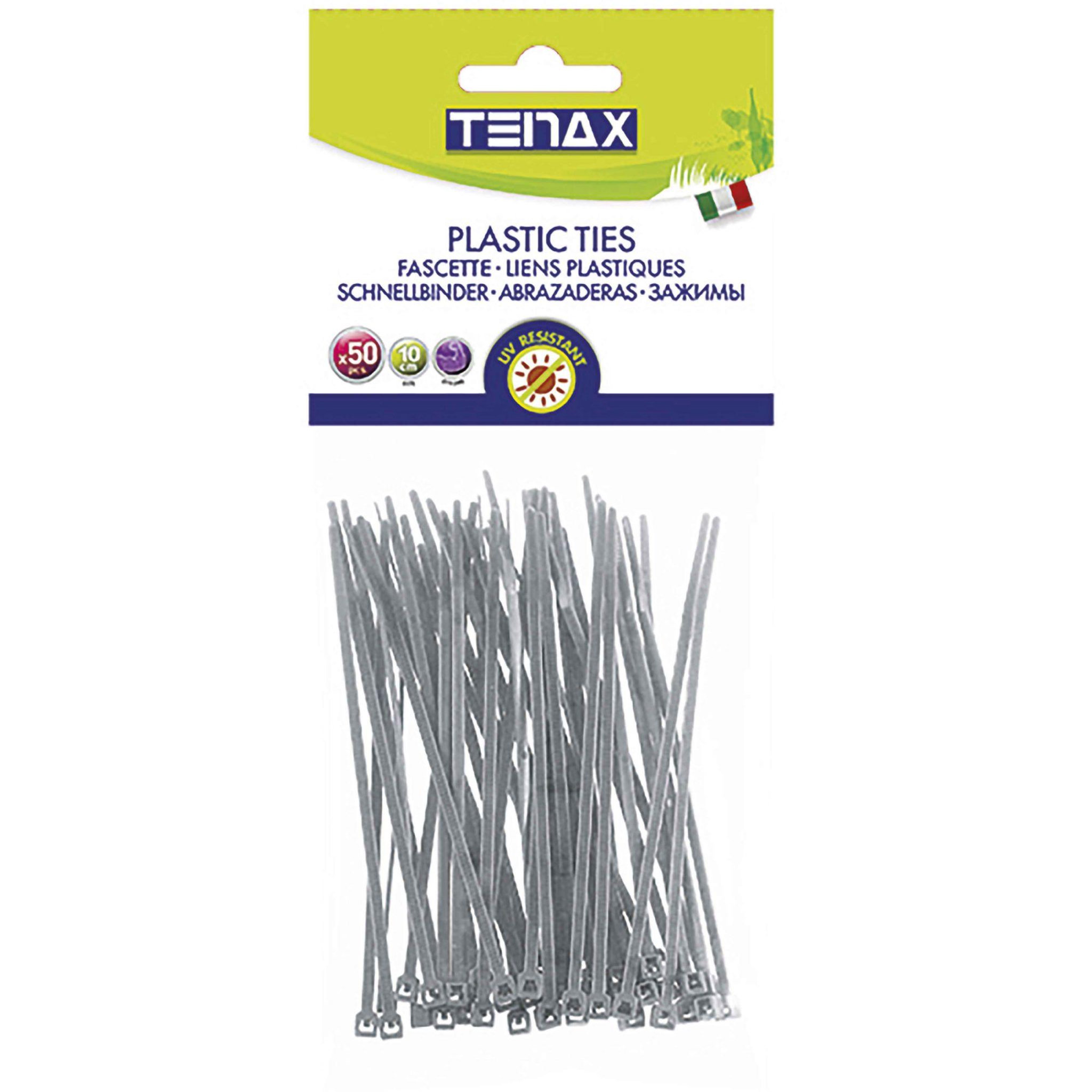 Voir la diapositive 3 : Tenax Liens gris 10cm 50 pièces