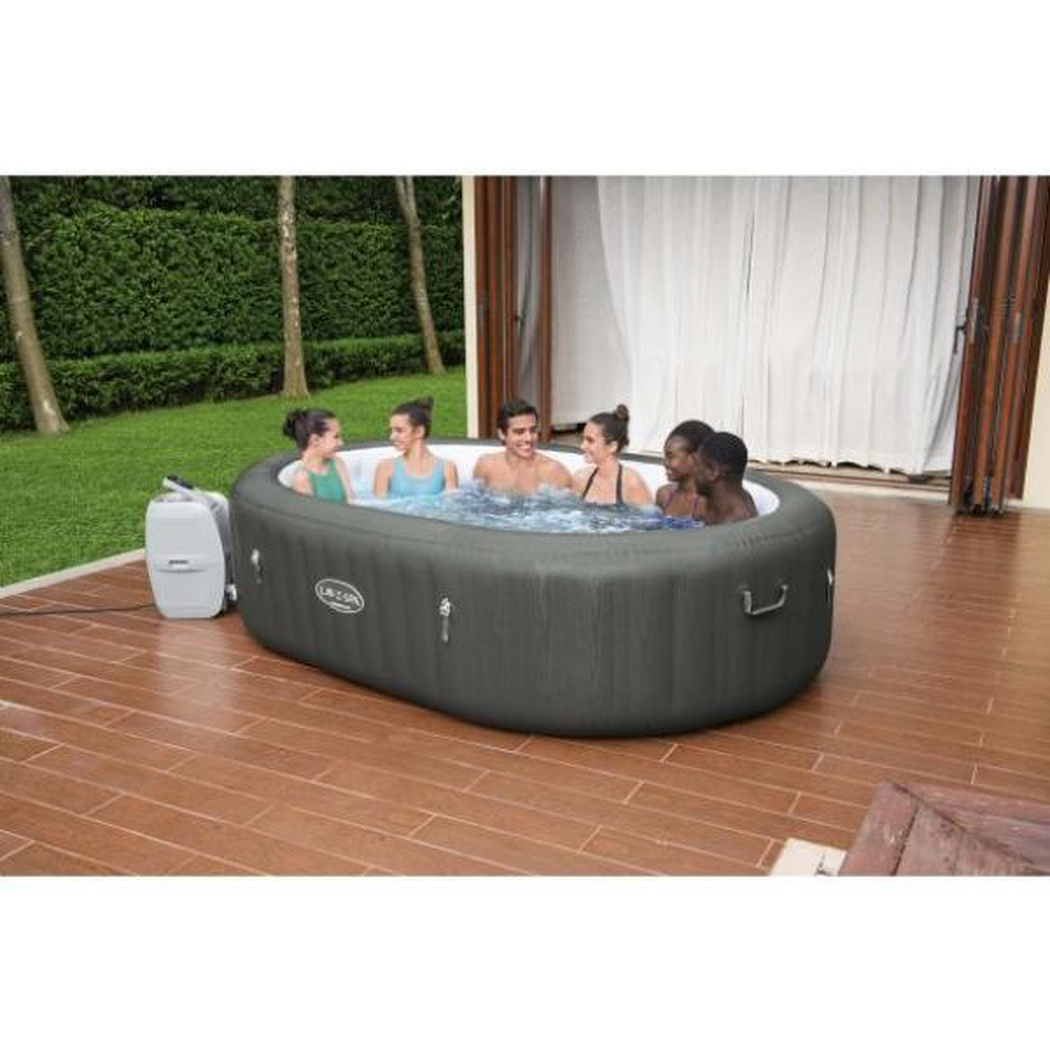 Voir la diapositive 5 : BESTWAY Spa gonflable BESTWAY - Lay-Z-Spa Mauritius - 270 x 180 x 71 cm - 5 a 7 places - Ovale (Couverture, cartouche et diffuseur)