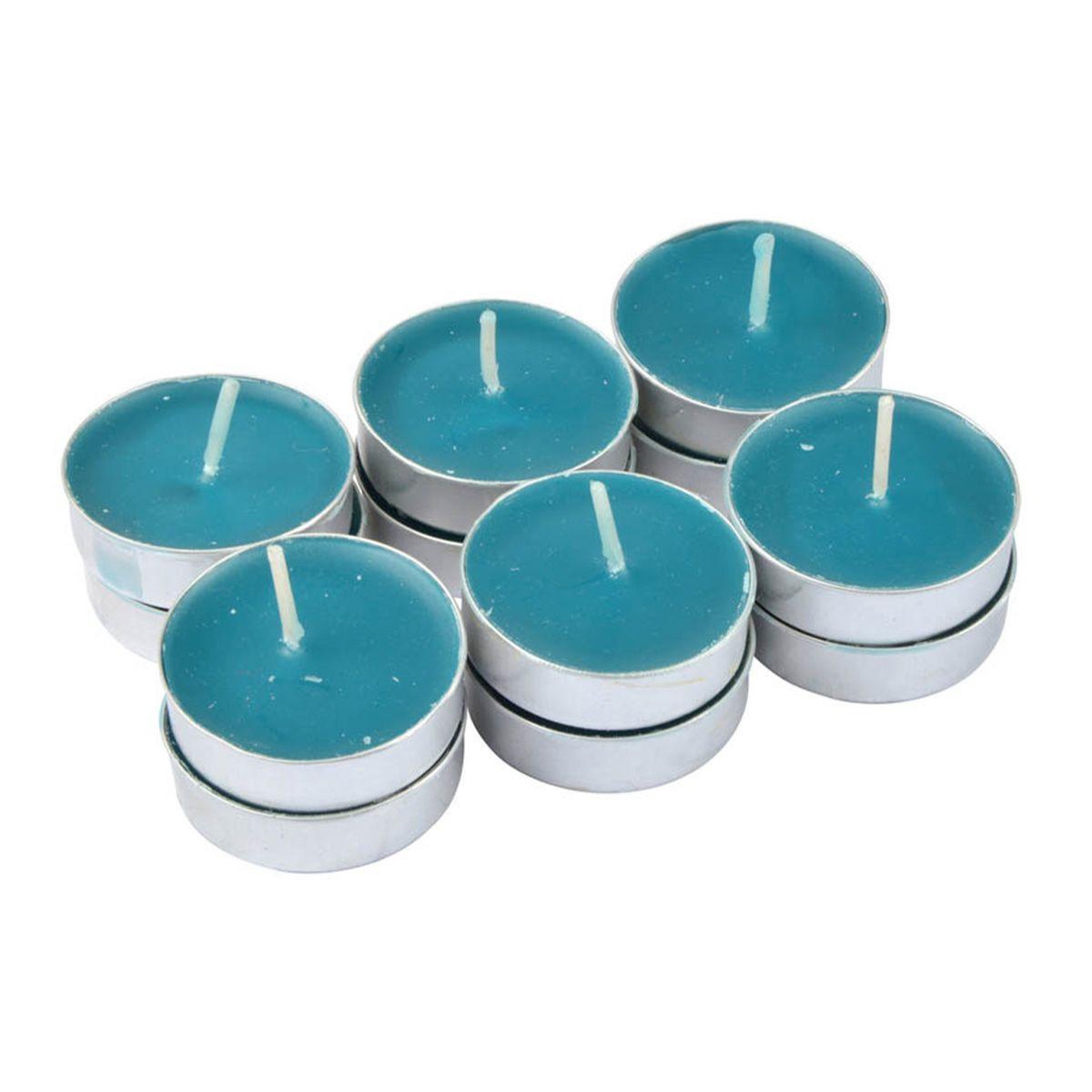HOMEA Lot de 12 bougies chauffe-plat  essentiel ii  3,5cm lagon