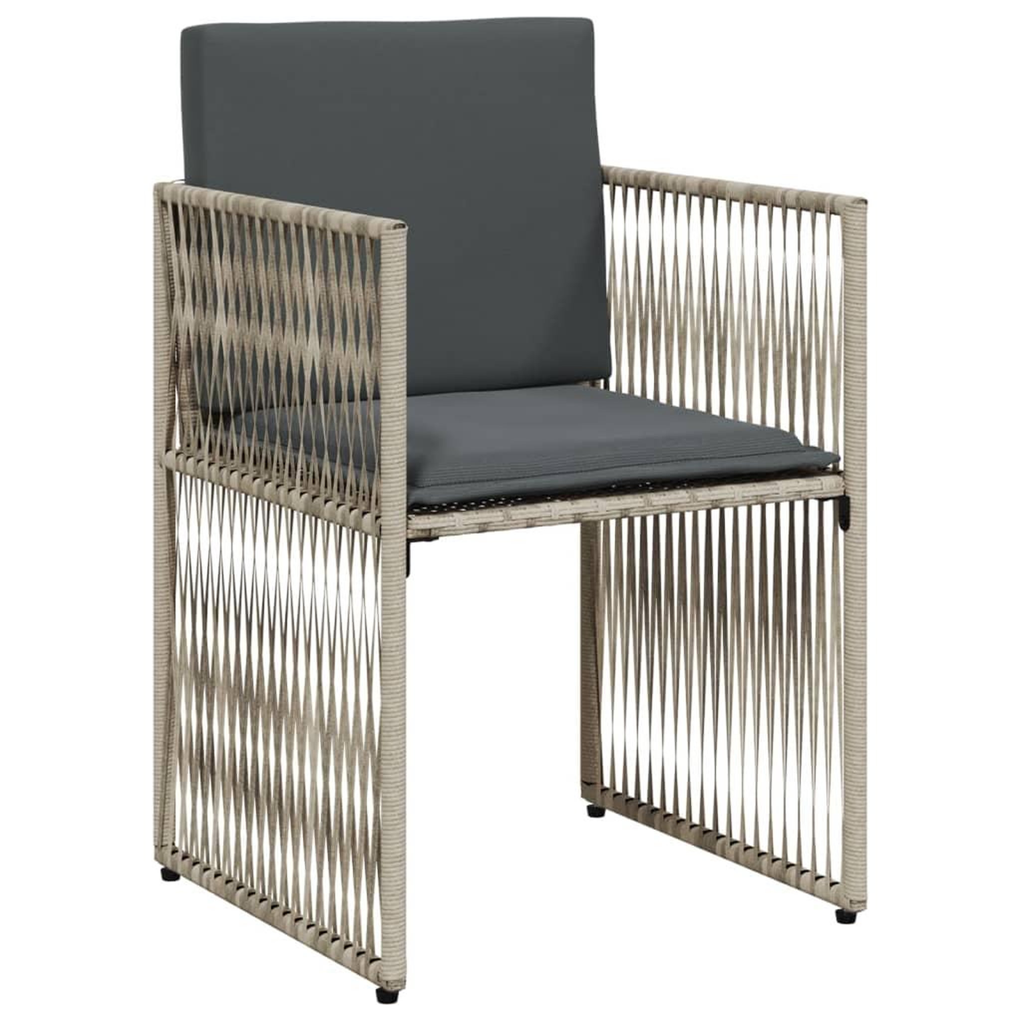 Voir la diapositive 5 : VIDAXL Ensemble a manger de jardin et coussins 7 pcs gris clair rotin