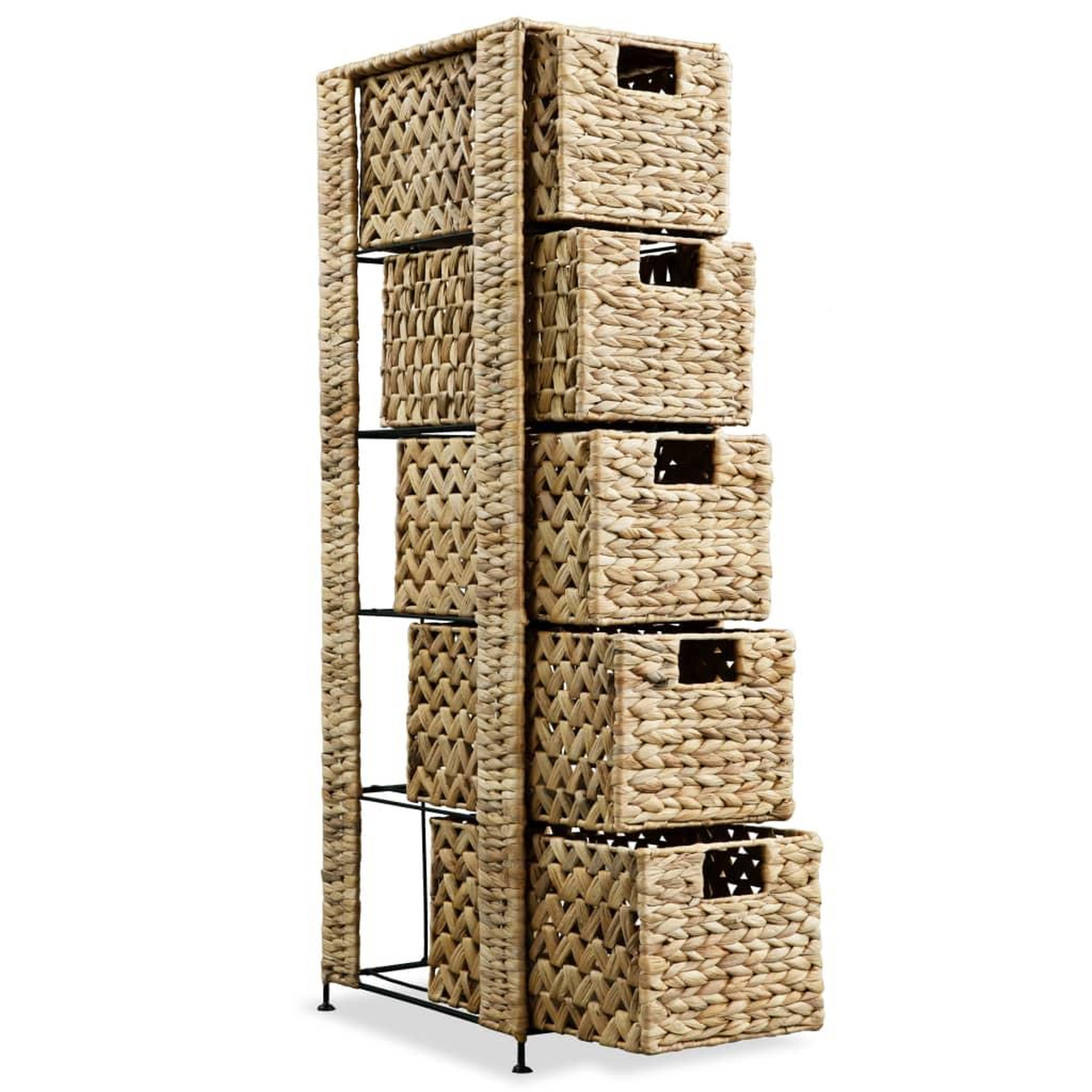 Voir la diapositive 5 : VIDAXL Unite de rangement avec 5 paniers 25,5x37x100 cm Jacinthe d'eau