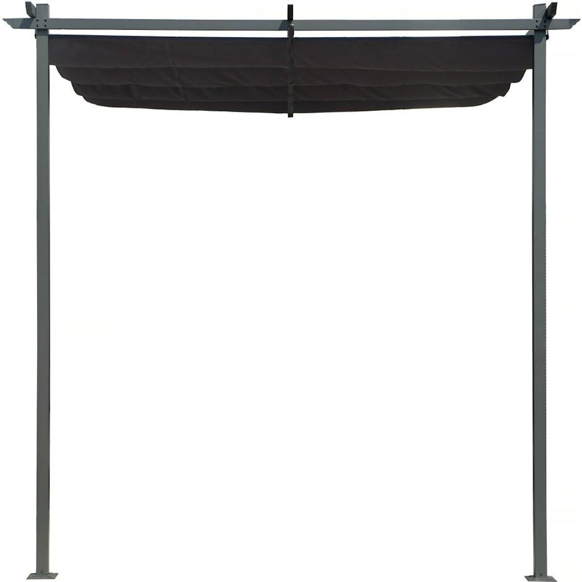 Habitat et Jardin Pergola adossée avec toit rétractable - 3 x 3 m - Gris anthracite