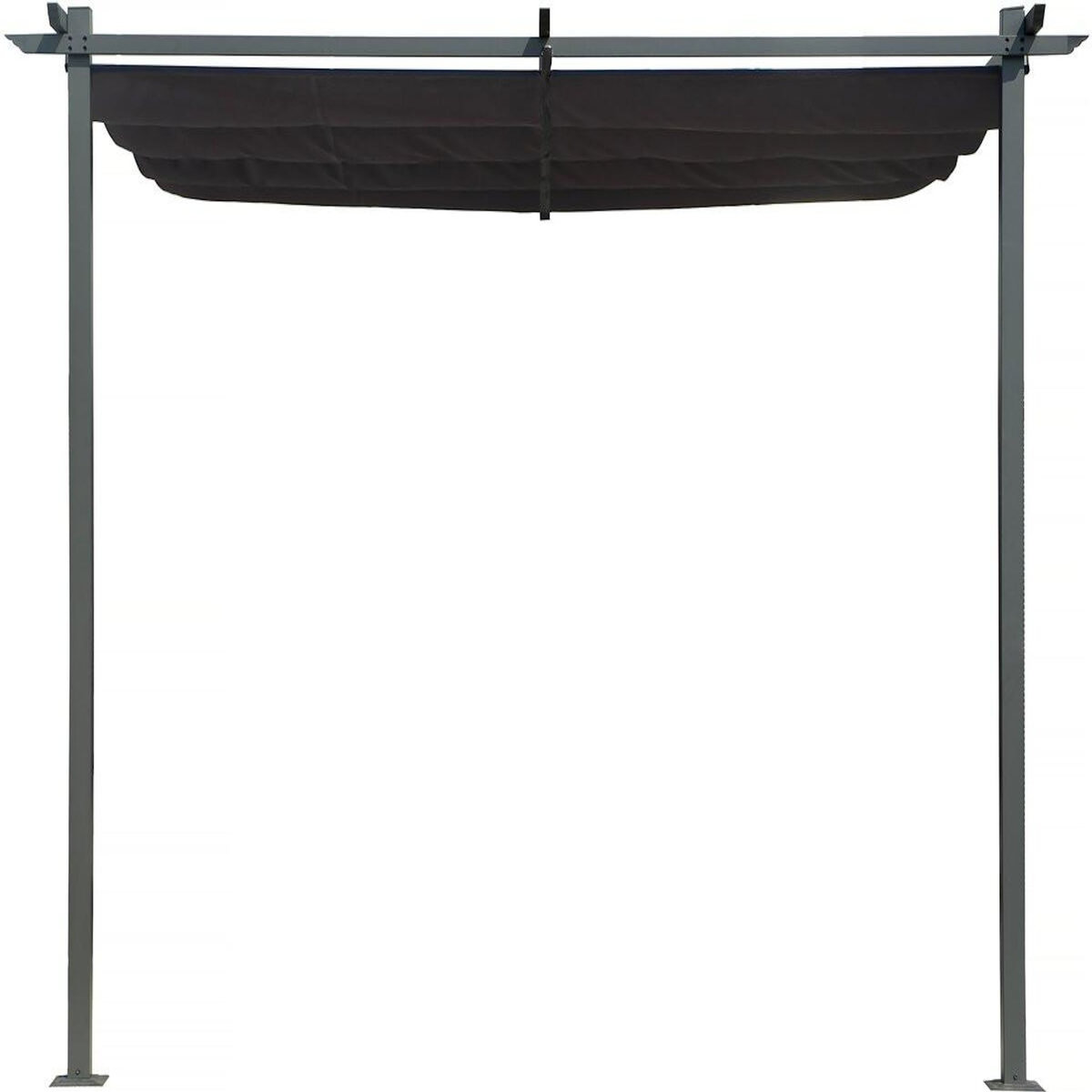 Habitat et Jardin Pergola adossée avec toit rétractable - 3 x 3 m - Gris anthracite