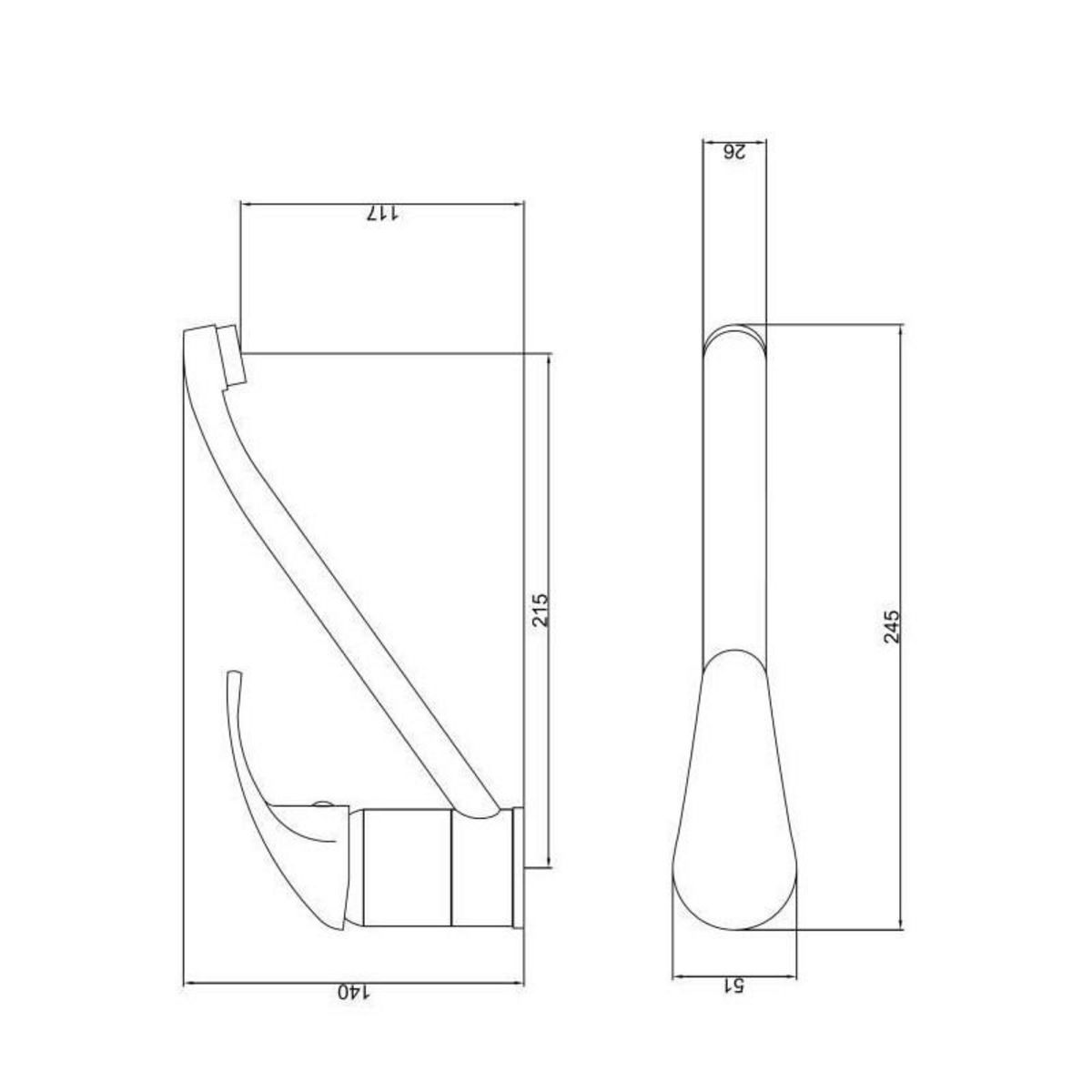 ROUSSEAU ROUSSEAU Robinet mitigeur de cuisine Belfort - Sans douchette - Chrome