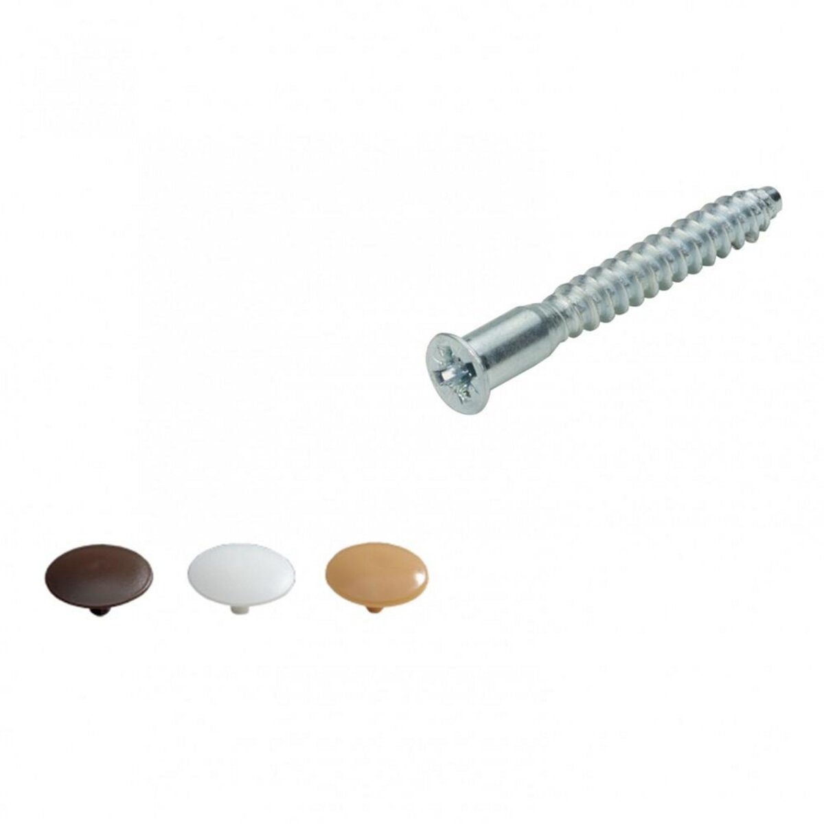 CENTRALE BRICO Lot de 16 vis d'assemblage avec cache acier chromé HETTICH, l.50 mm