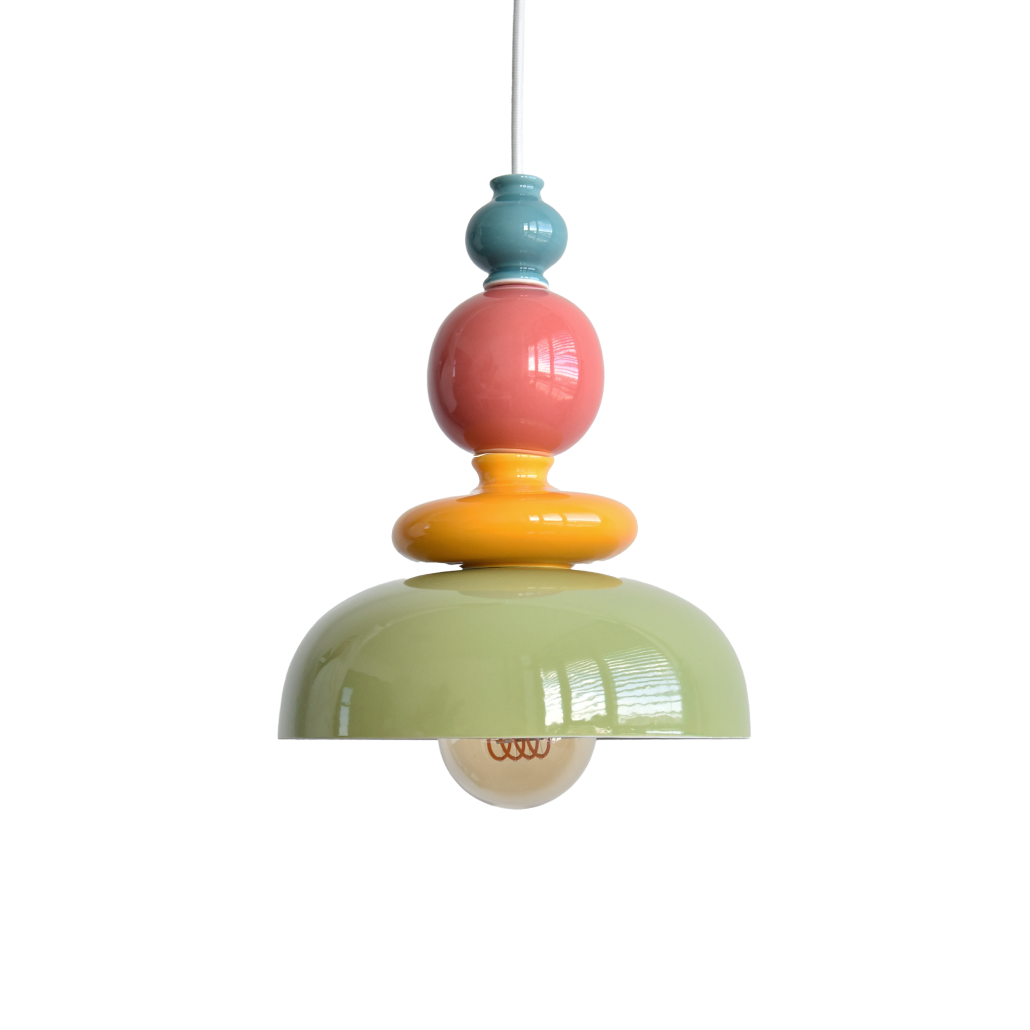 MAISON PAVANE Suspension en céramique multicolore D23,3 cm-Pili