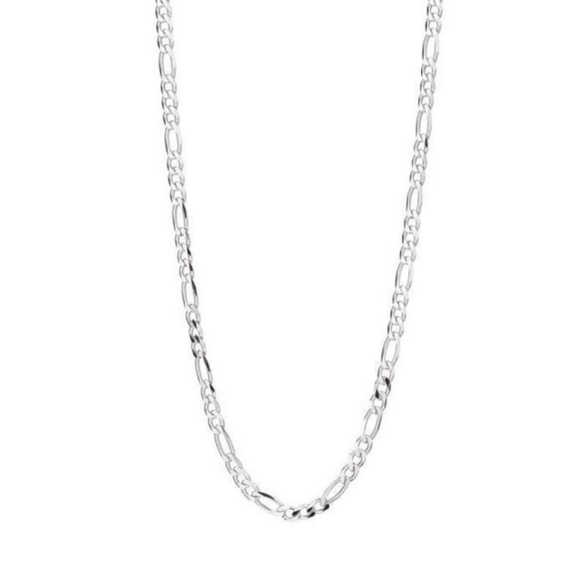 L'ATELIER D'AZUR Collier / Chaîne Homme Argent 925 - Maille Figaro Alternée 1+3 - 50cm