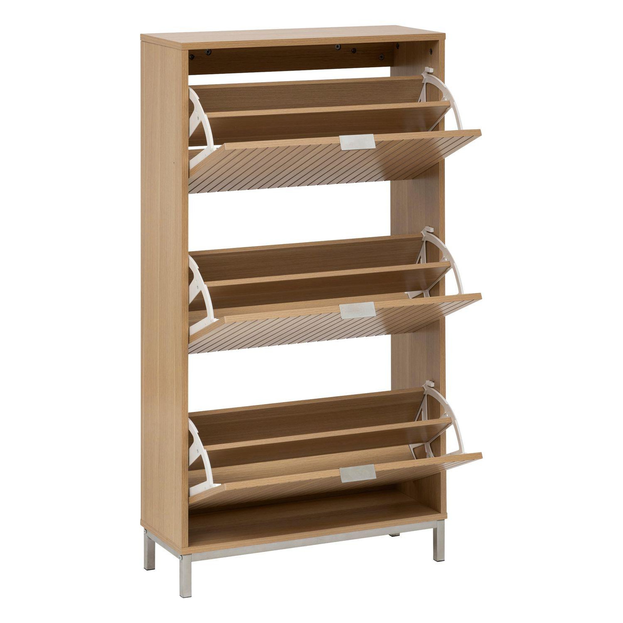 Voir la diapositive 4 : FIVE Range chaussures 3 tiroirs 18 paires en bois tasso - beige