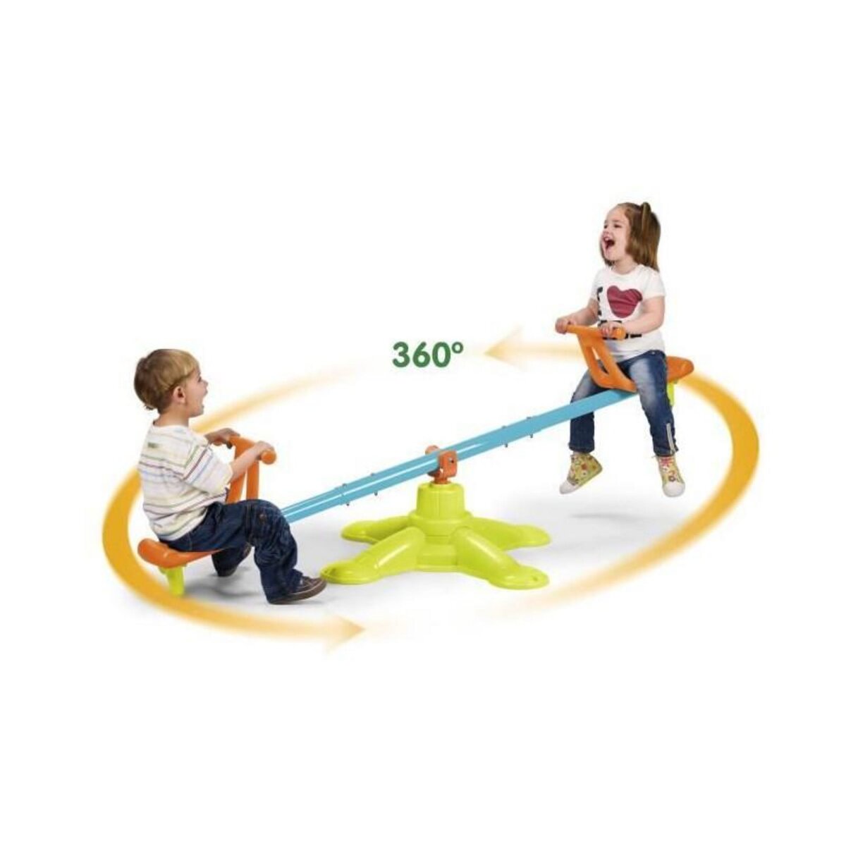 FEBER Balançoire Twister - FEBER - Tourne sur 360° - Pour Enfant a partir de 3 ans - Vert et Bleu