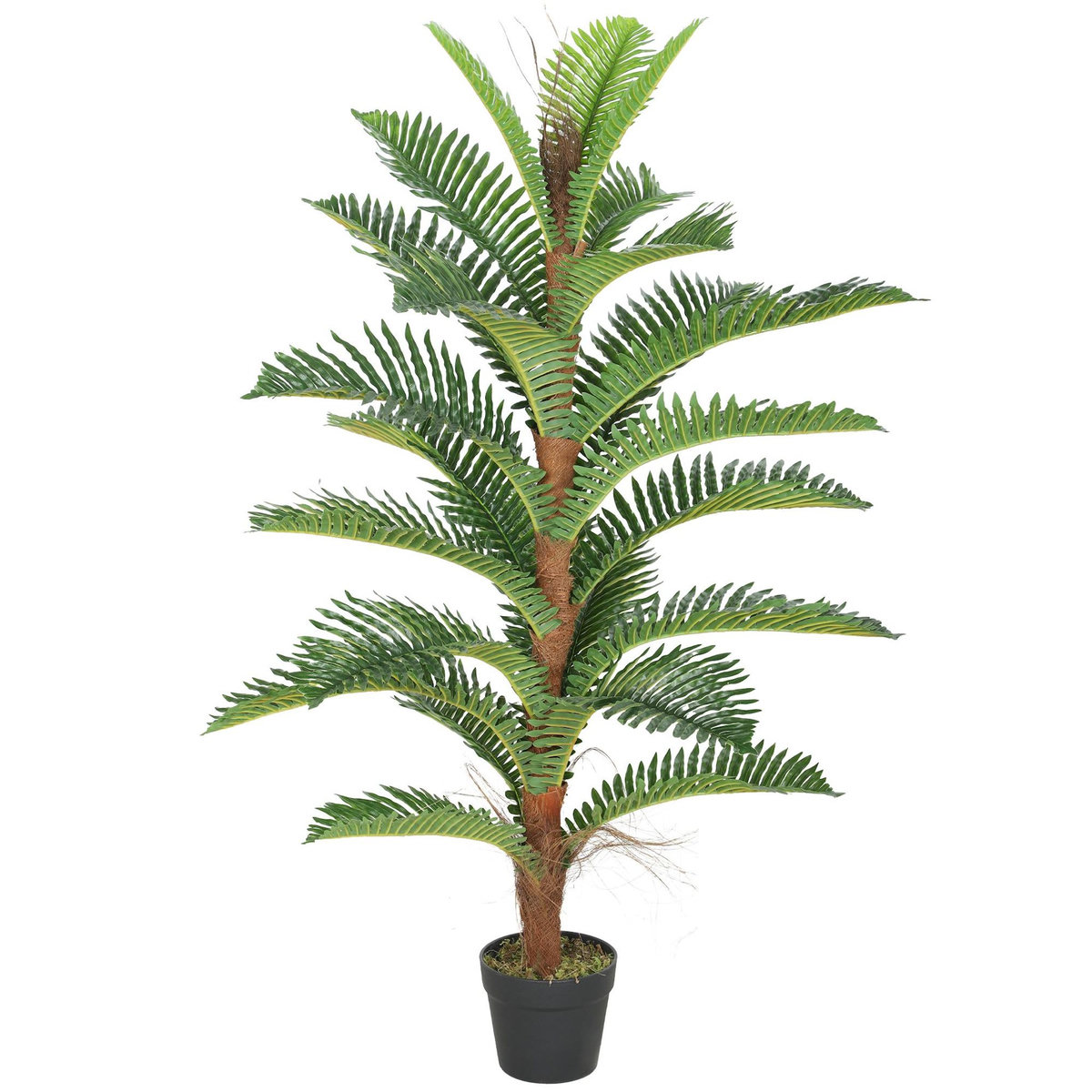 HOMCOM Palmier artificiel H.1,2 m arbre artificiel tronc branches lichen feuilles grand réalisme pot inclus