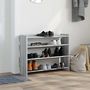 Voir la diapositive 3 : VIDAXL Etagere a chaussures sonoma gris 80x25x62 cm bois d'ingenierie
