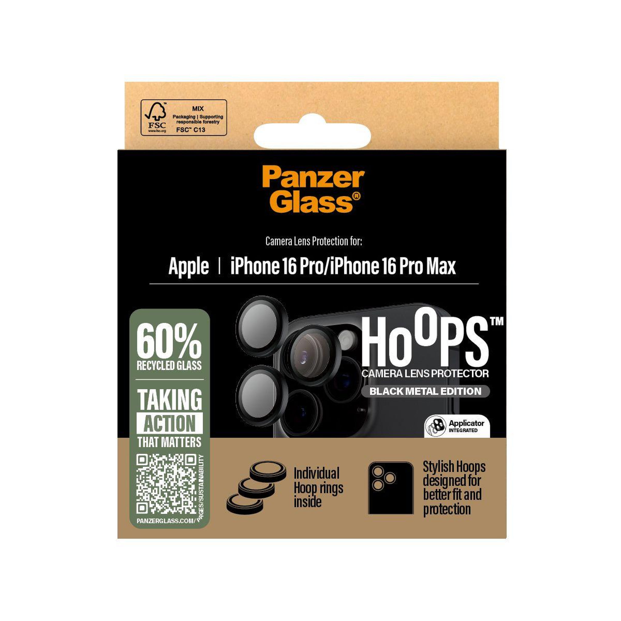Voir la diapositive 3 : PANZERGLASS Protège objectif iPhone 16 Pro/Pro Max protège objectif