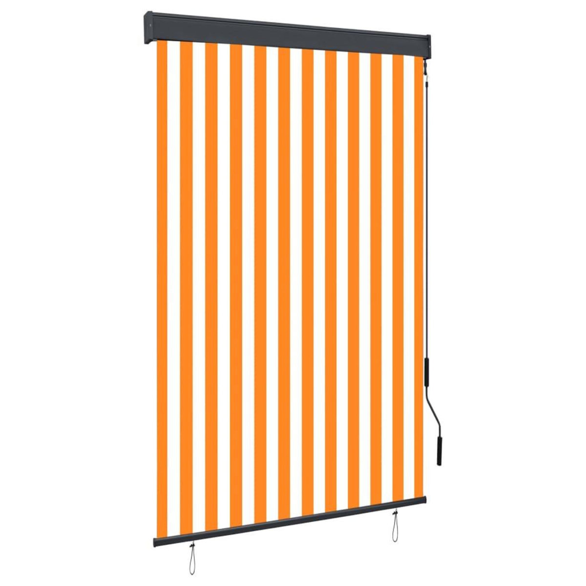 VIDAXL Store roulant d'exterieur 120x250 cm Blanc et orange