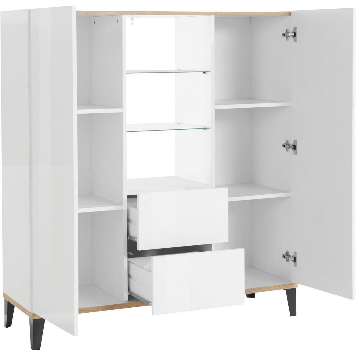 Buffet haut moderne 2 portes 2 tiroirs L120cm BARI