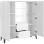 Voir la diapositive 3 : Buffet haut moderne 2 portes 2 tiroirs L120cm BARI