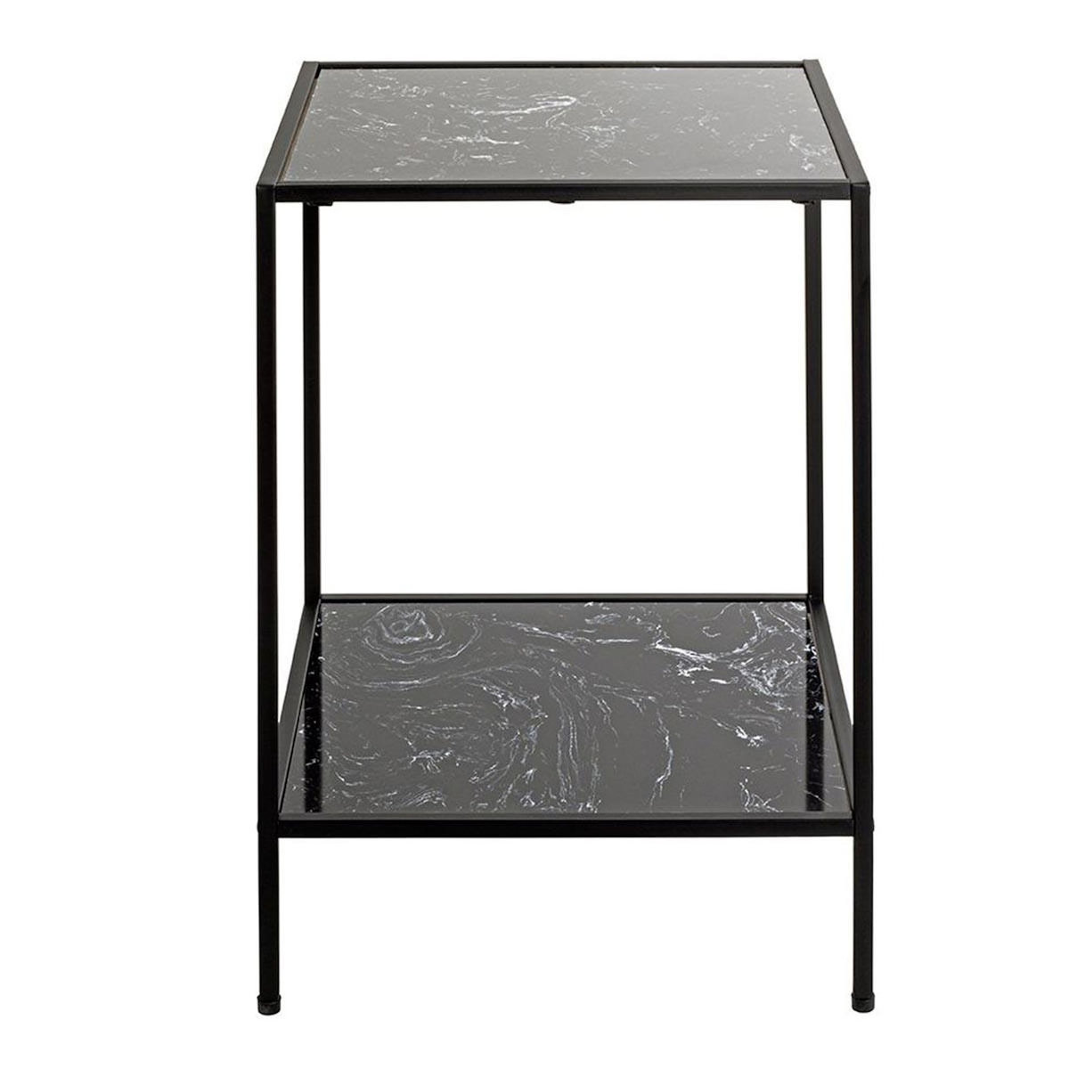 Paris Prix Table d'Appoint Effet Marbre  Julia  60cm Noir