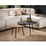 Voir la diapositive 3 : LISA DESIGN Kahoni - lot de 2 tables basses gigognes - doré et noir - 74 et 58 cm