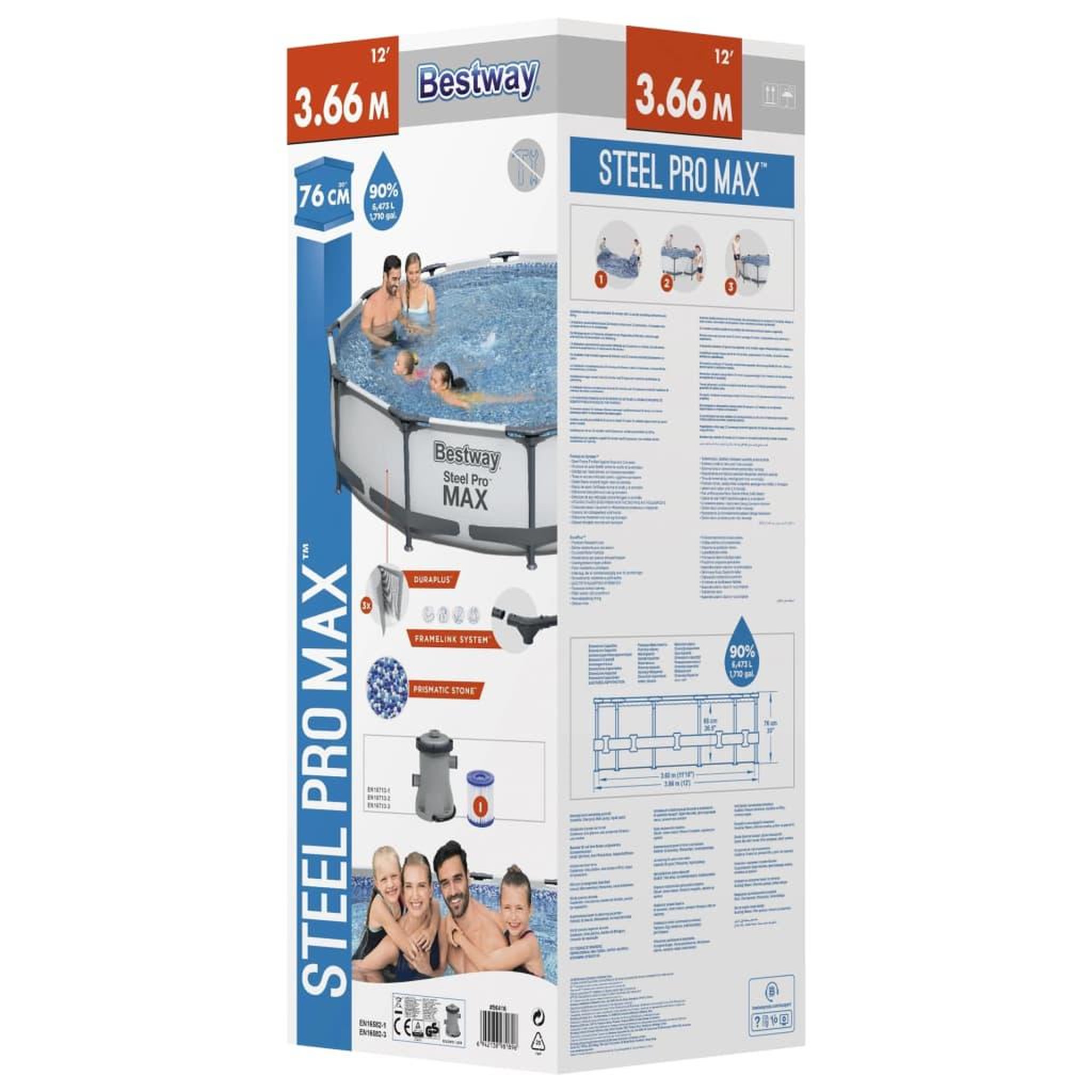 Voir la diapositive 5 : BESTWAY Bestway Ensemble de piscine Steel Pro MAX 366x76 cm