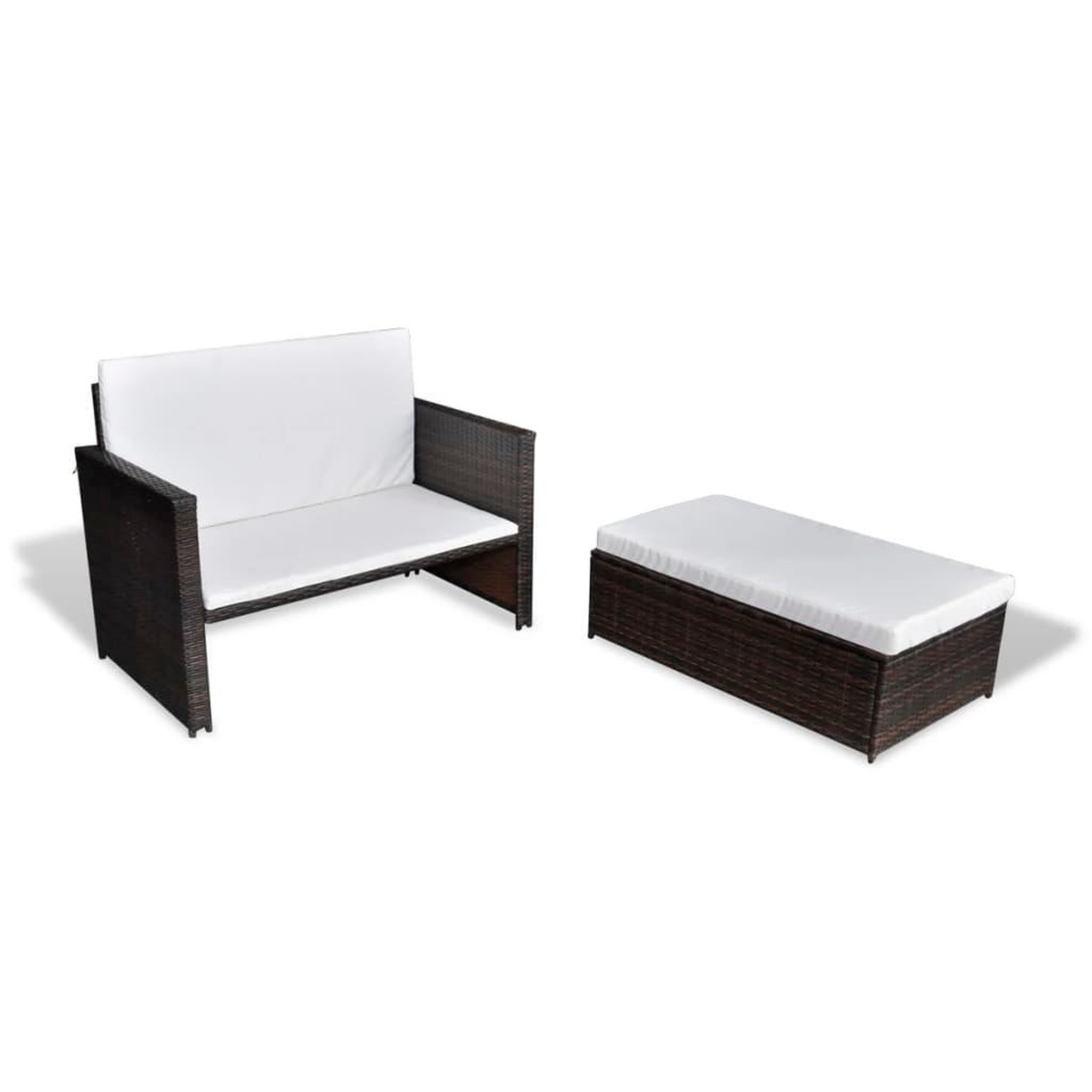 Voir la diapositive 2 : VIDAXL Canape de jardin Resine tressee Marron