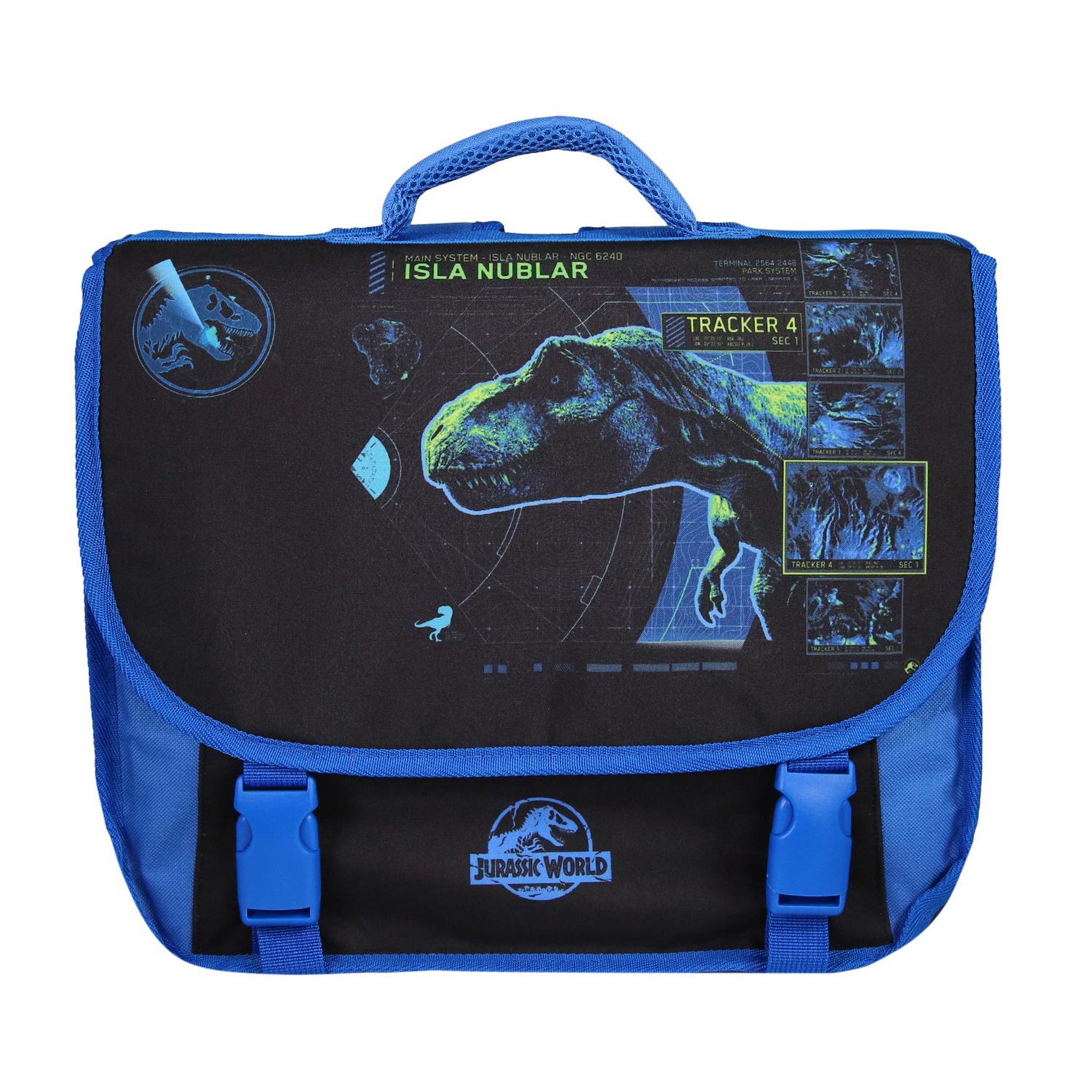 Bagtrotter Cartable Scolaire Primaire 38cm Jurassic World Noir et Bleu  2 Compartiments Bagtrotter