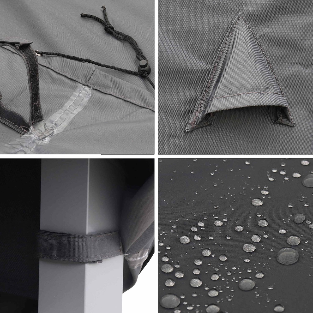 SWEEEK Housse de protection 150x125cm gris foncé - Bâche rectangulaire en polyester enduit PA pour tables de jardin Capua 150. Chicago 210 et Orlando