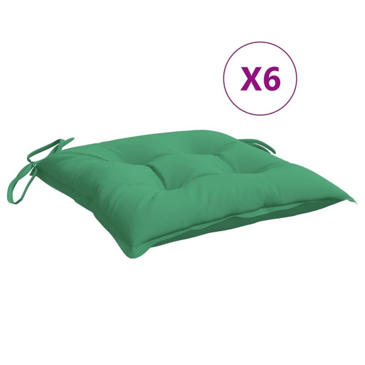 VIDAXL Coussins de chaise lot de 6 vert 40x40x7 cm tissu oxford