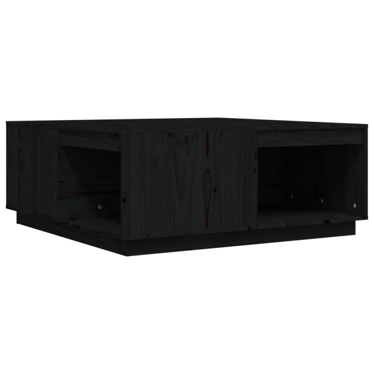 VIDAXL Table basse Noir 100x101x40,5 cm Bois massif de pin