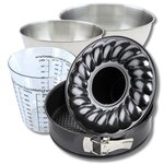 ZENKER Set pâtisserie avec moule à manqué et à savarin 28 cm, 2 bols à mixer, verre mesureur et spatule Zenker