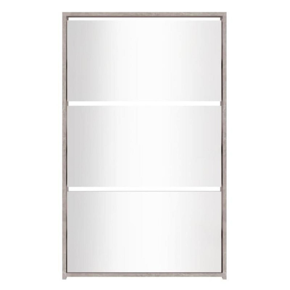 VIDAXL Armoire à chaussures miroir 3 niveaux Gris béton 63x17x102,5 cm