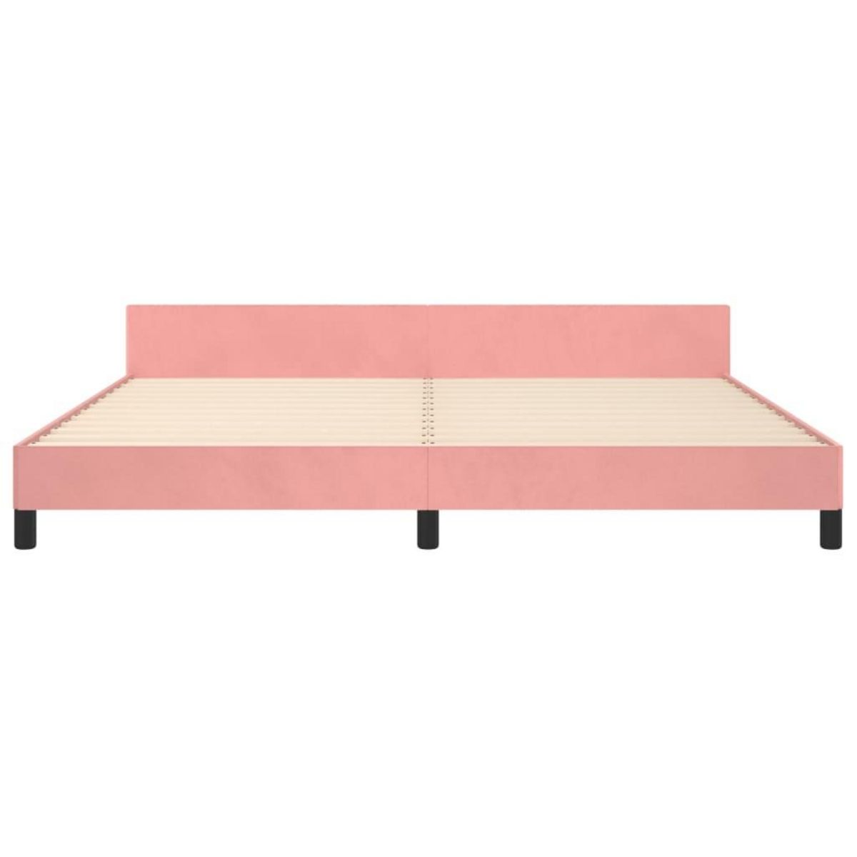 VIDAXL Cadre de lit et tete de lit sans matelas rose 200x200cm velours