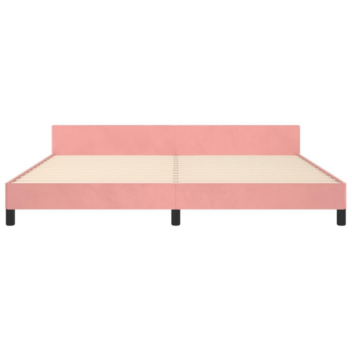 VIDAXL Cadre de lit et tete de lit sans matelas rose 200x200cm velours