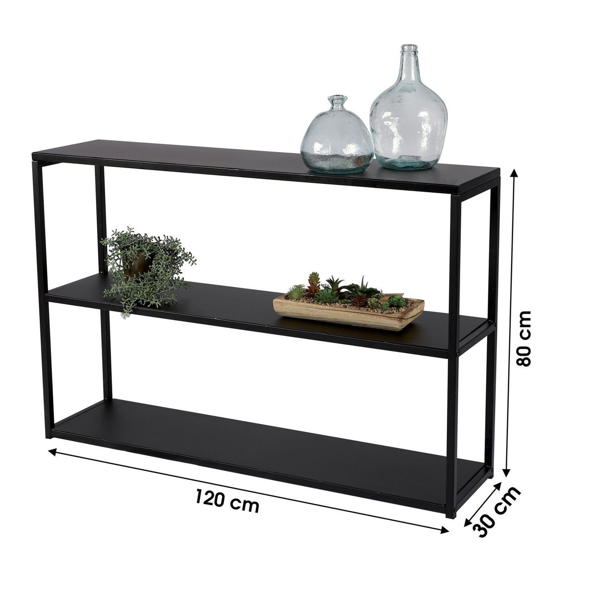 Voir la diapositive 3 : DIVERS Bibliothèque étagère design en métal Madison - L. 120 x H. 80 cm - Noir