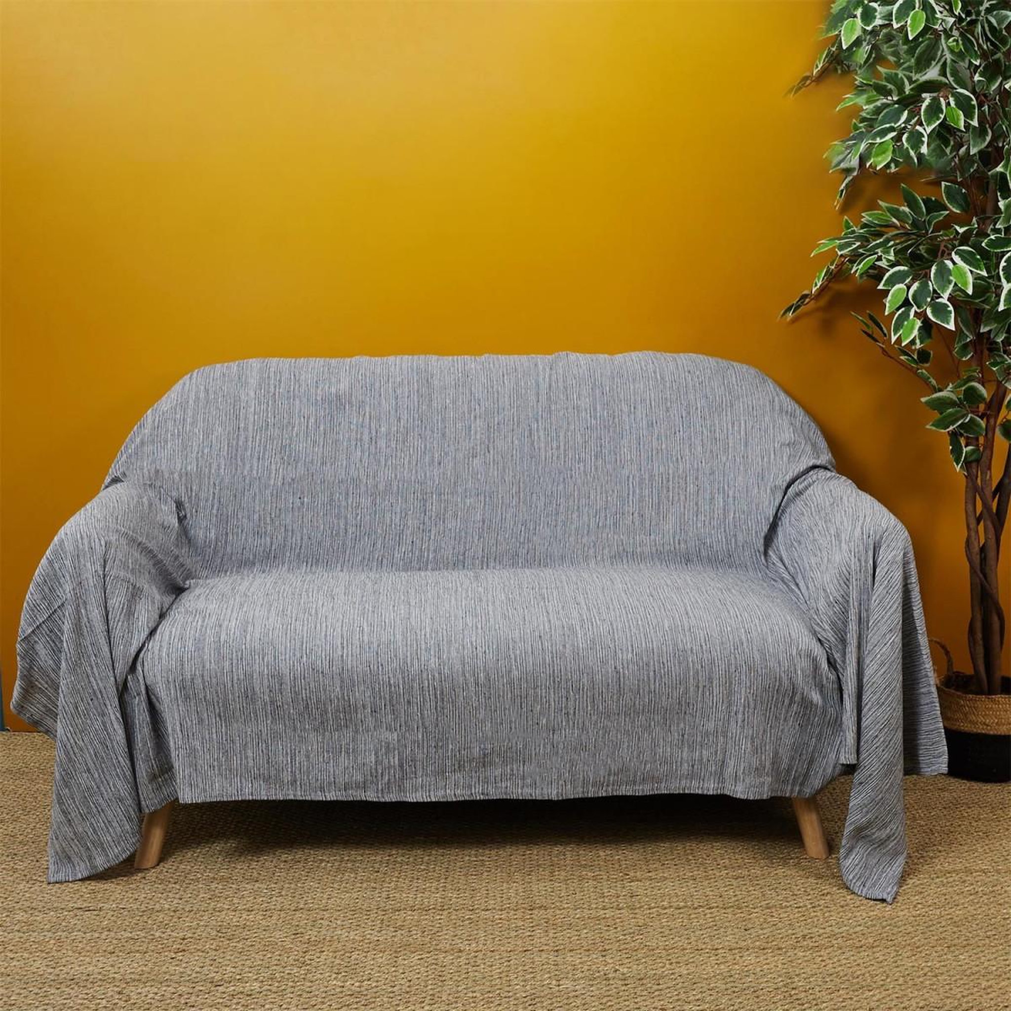 Voir la diapositive 3 : The Home Deco Factory Jeté de canapé  blen  170x250cm gris anthracite