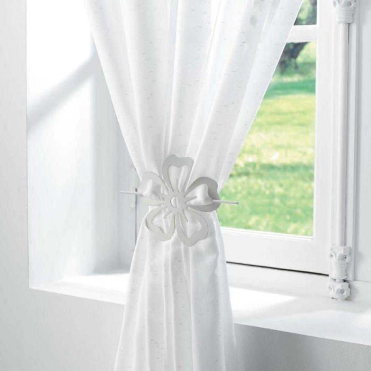 Paris Prix Embrasse de Rideau Broche  Pétaly  15cm Blanc