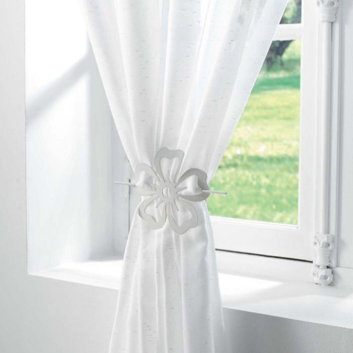 Paris Prix Embrasse de Rideau Broche  Pétaly  15cm Blanc