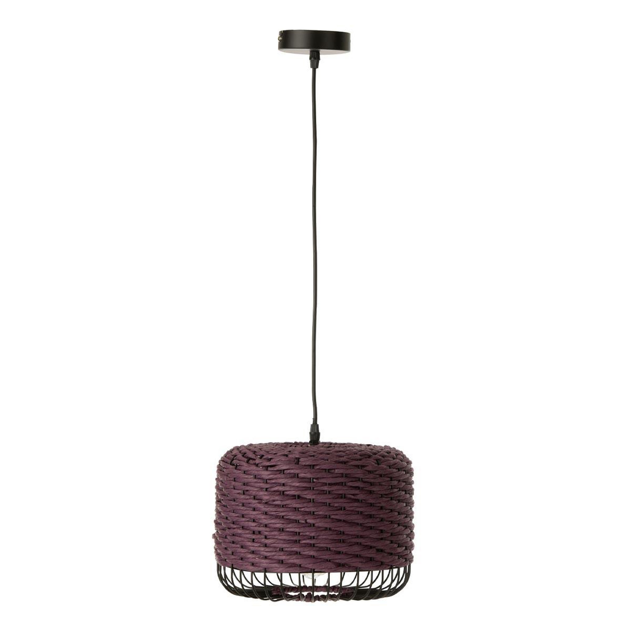 J-LINE Lampe Suspension en Métal  Eldon  27cm Mauve