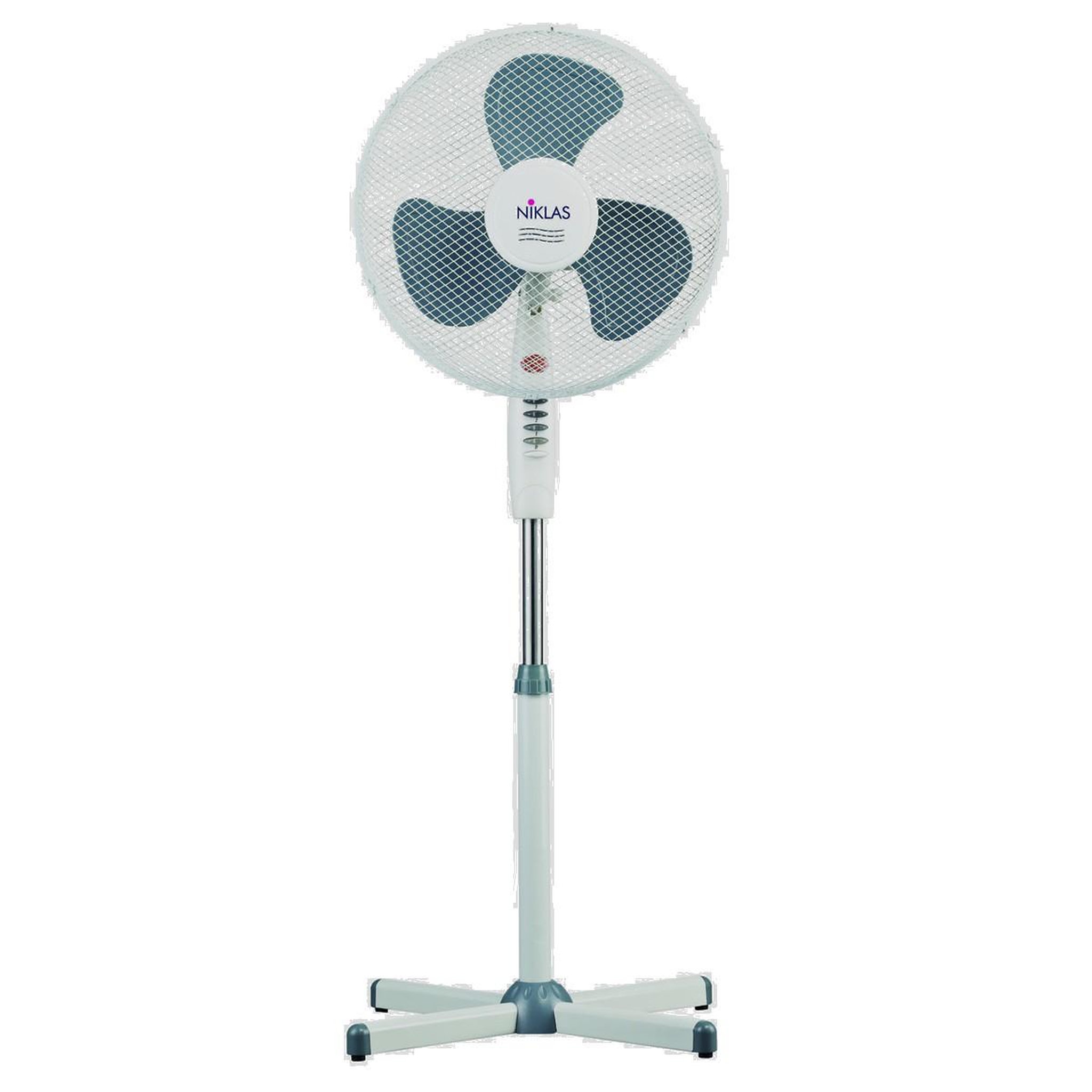 Voir la diapositive 1 : NIKLAS Ventilateur sur pied 45w mat télescopique 1.30m 3 vitesses 40 cm niklas