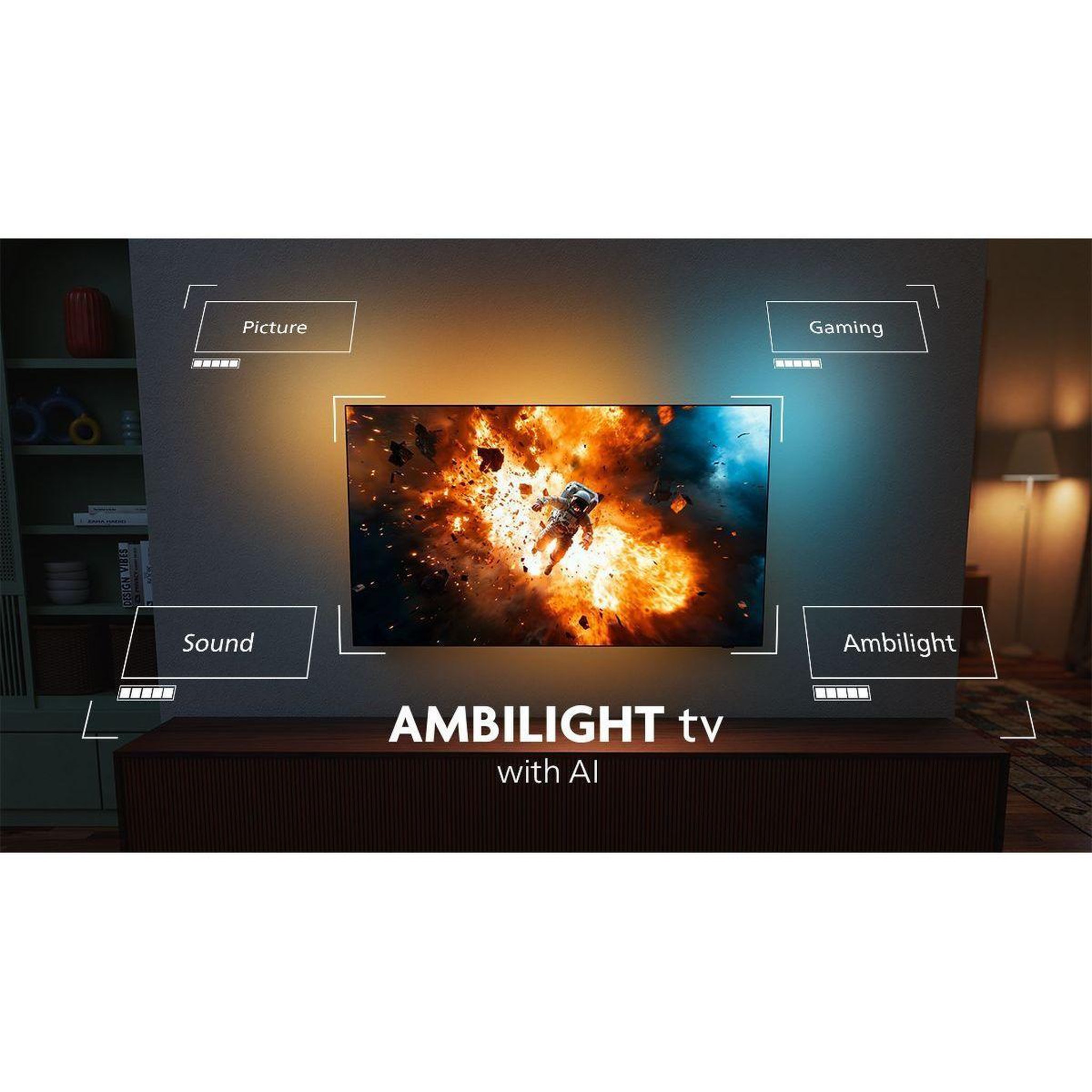 Voir la diapositive 3 : Philips Tv oled 48oled810 (2025) 48  (121 cm) 4k ultra hd - ambilight, google tv