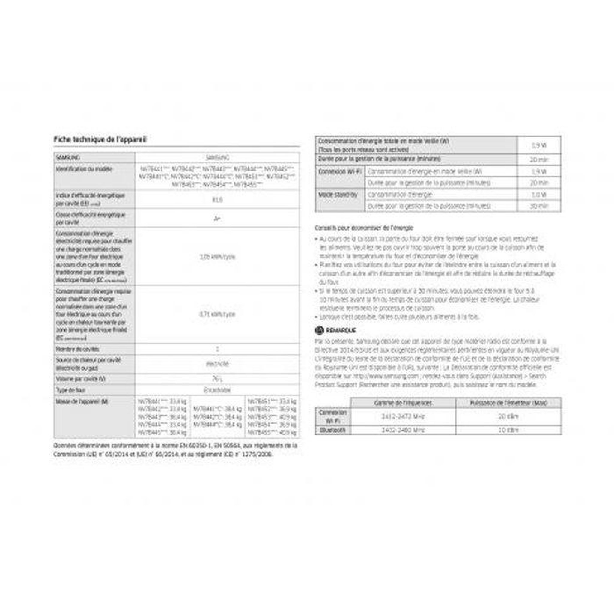 Voir la diapositive 5 : Samsung Four intégrable 76l 60 cm pyrolyse inox - nv7b4430zas
