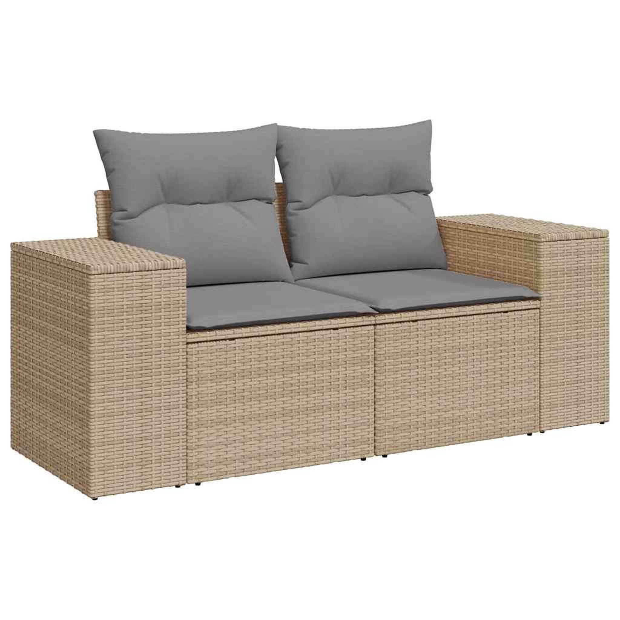 Voir la diapositive 3 : VIDAXL Salon de jardin avec coussins 7 pcs beige resine tressee