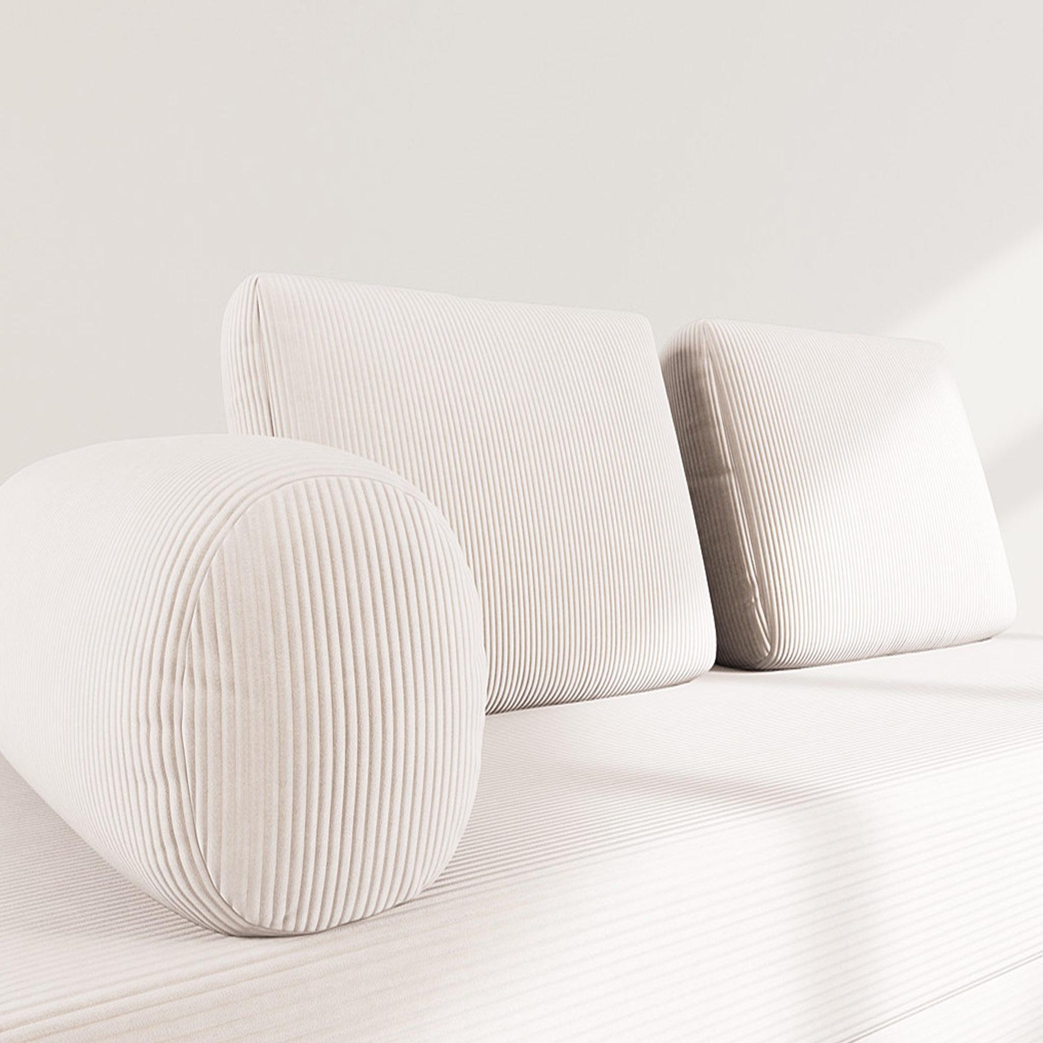 Voir la diapositive 4 : LISA DESIGN Lonny - canapé 3 places convertible en velours côtelé