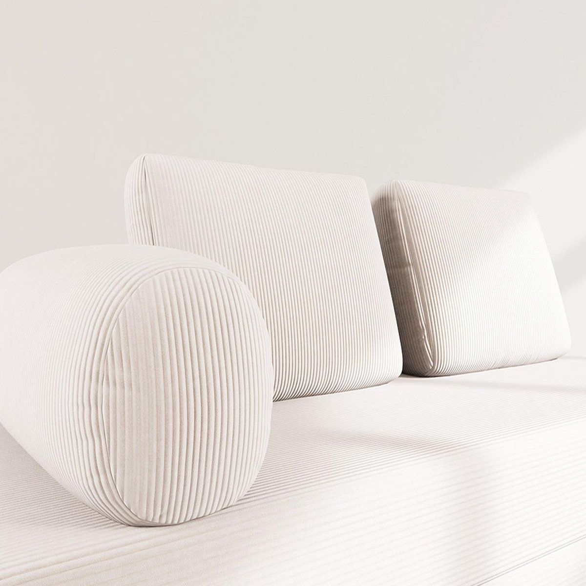LISA DESIGN Lonny - canapé 3 places convertible en velours côtelé