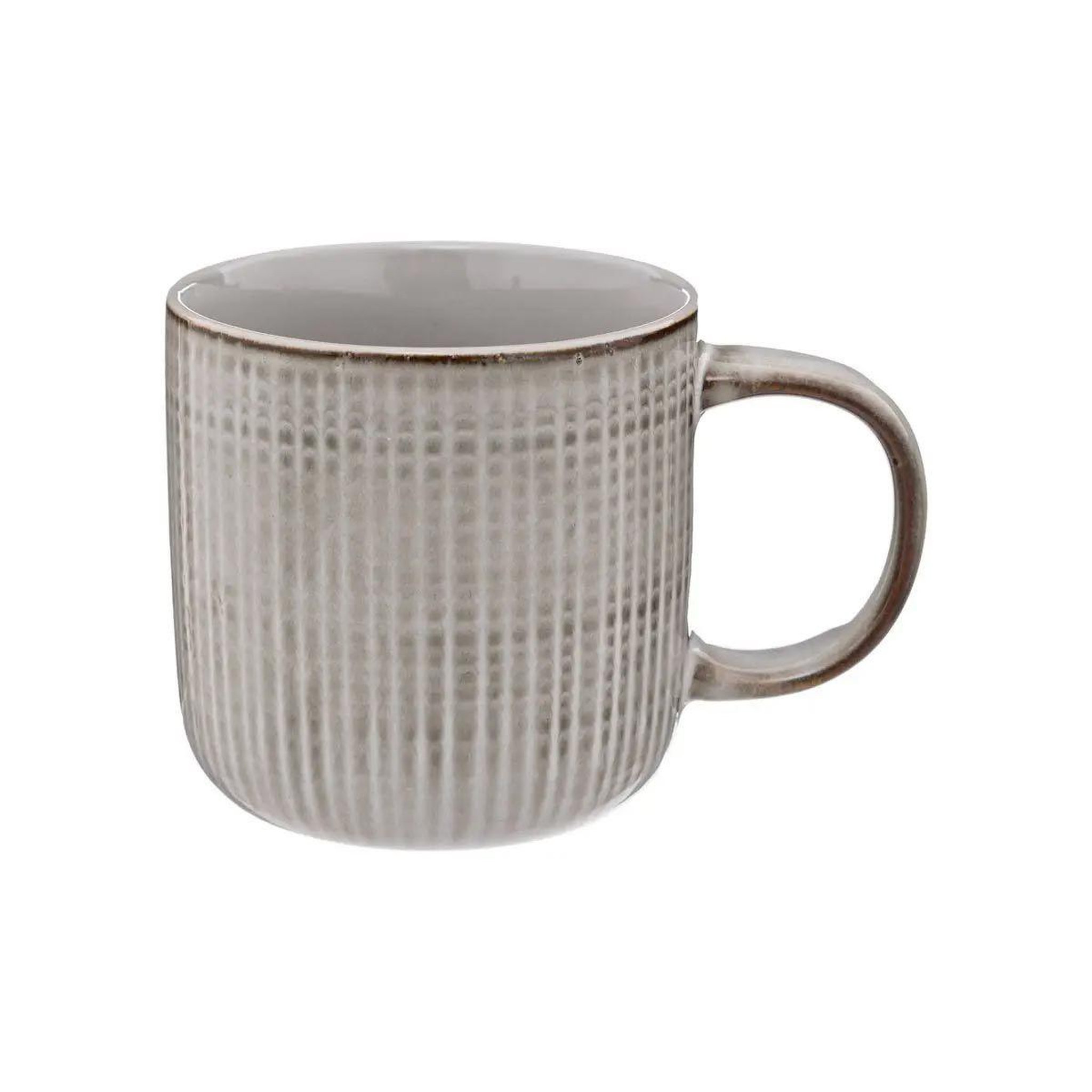 Voir la diapositive 2 : SECRET DE GOURMET Lot de 6 mugs en faïence  sarah  35cl gris