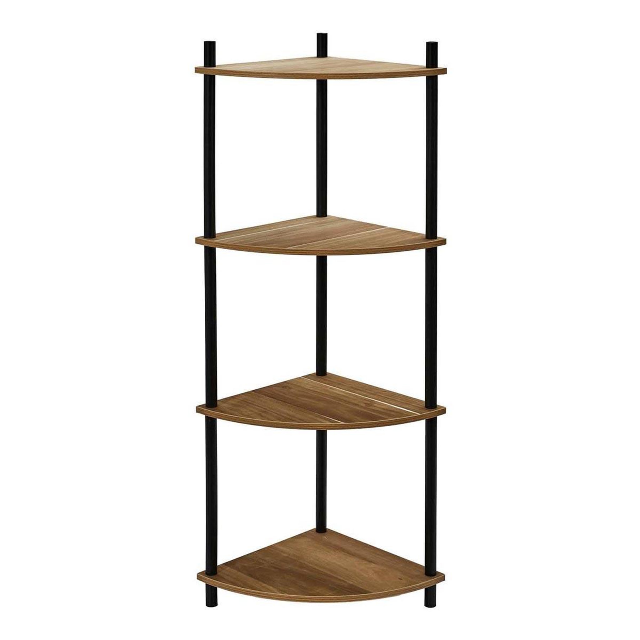 Voir la diapositive 1 : The Home Deco Factory Étagère d'angle 4 niveaux  carol  112cm marron